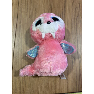 TY Beanie Boos Tusk Pink Walrus Plush Blue Glitter Eyes 6" With Tag G1